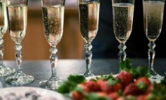 champagne glasses and strawberries for a special occasion
